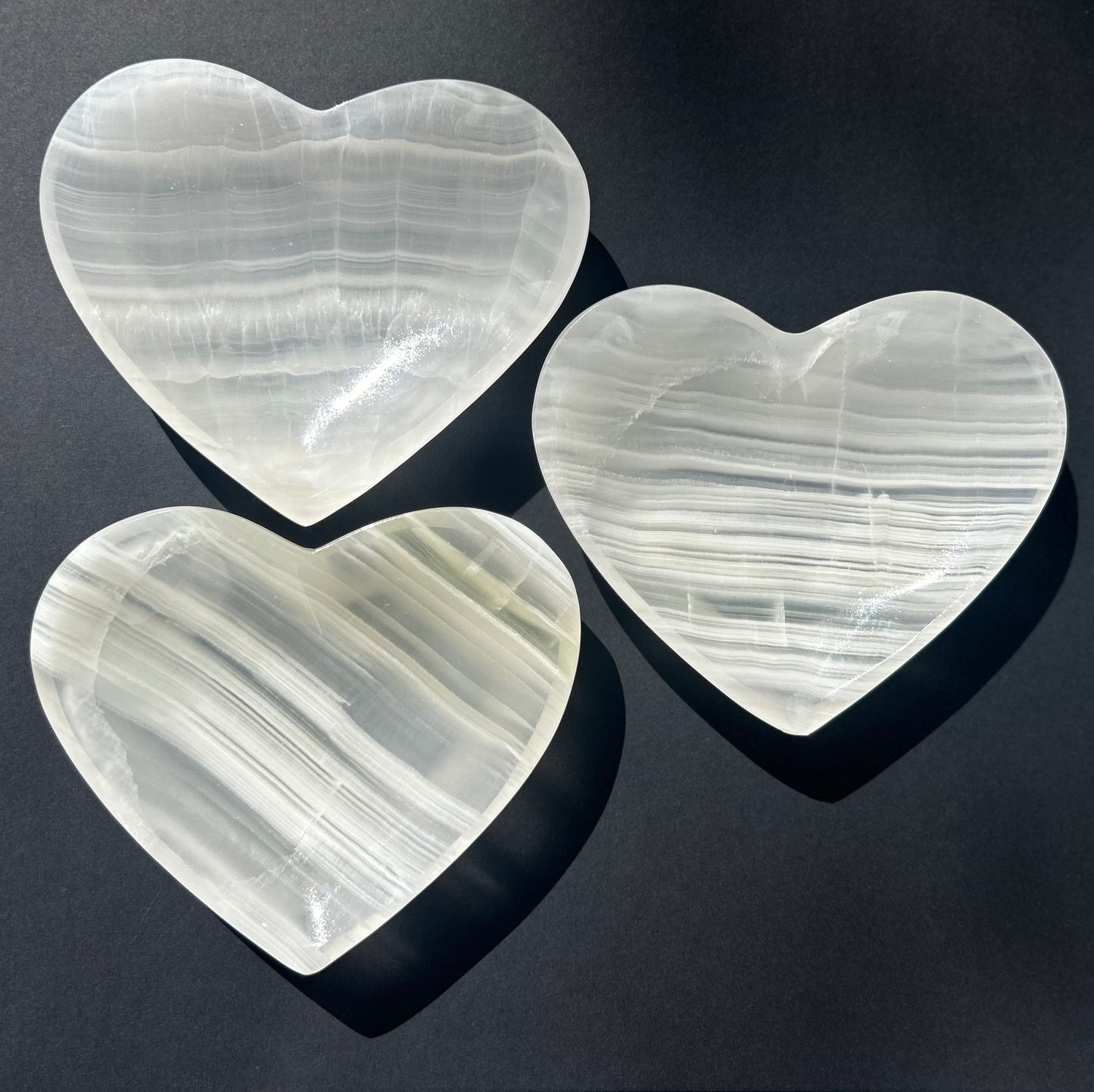 White Onyx Heart Bowls