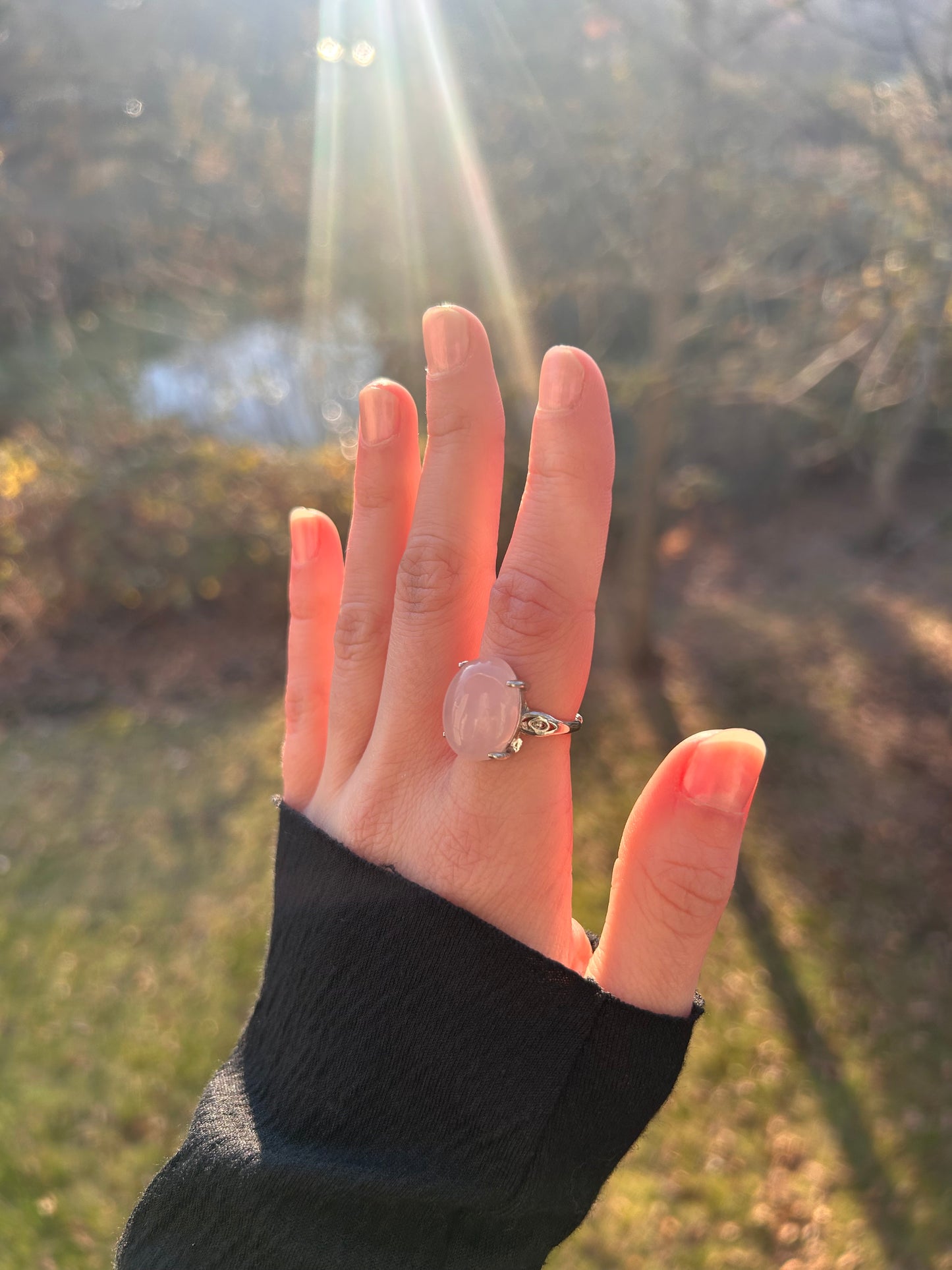 Rose Quartz Copper Ring